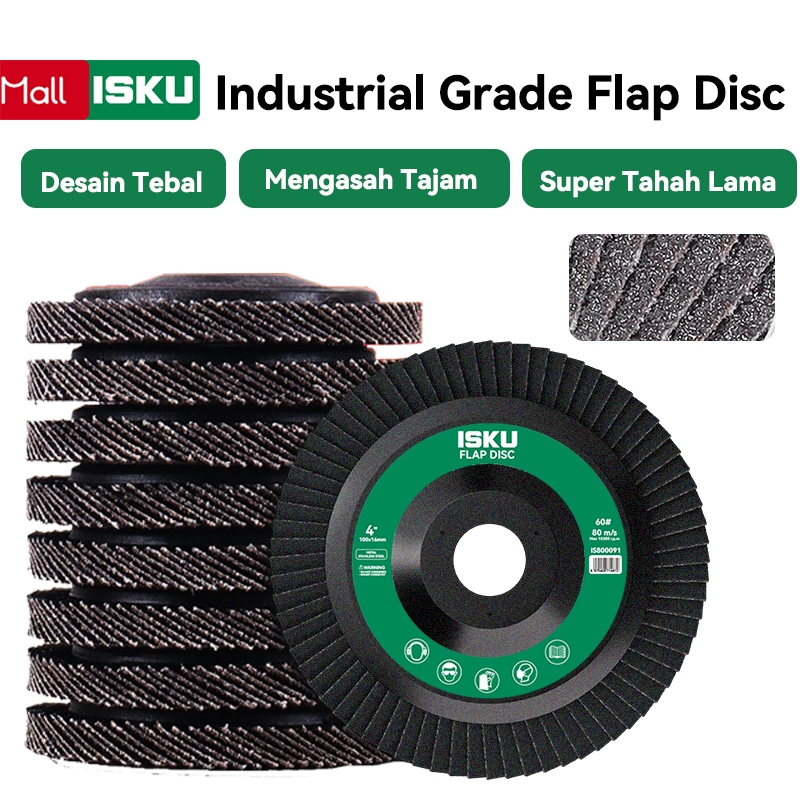 ISKU Amplas Susun Tebal 12.5mm / Flap Disc 100x16mm Gerinda Tahan Lama Multi Logam Baja Stainless