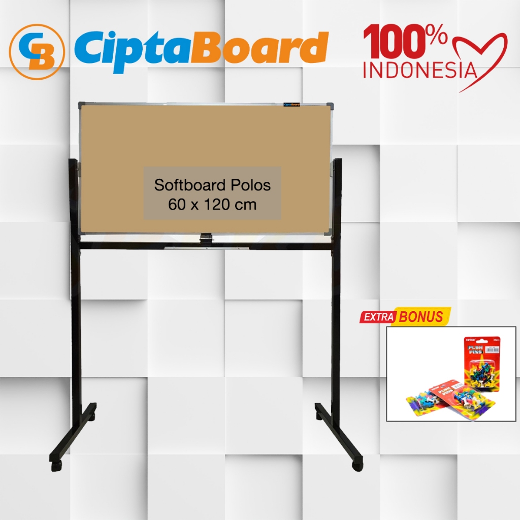 

Softboard / Cork Pin Board / Papan Mading Stand Cipta / Polos 60 x 120 cm