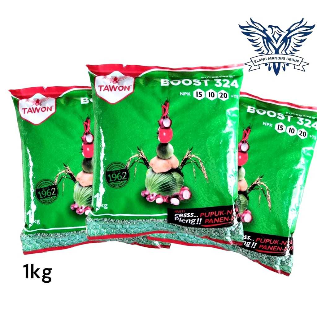 NPK 15-10-20 + TE BOOST 324 1KG Pupuk Untuk Pembuahan CAP TAWON Kemasan 1 Kg