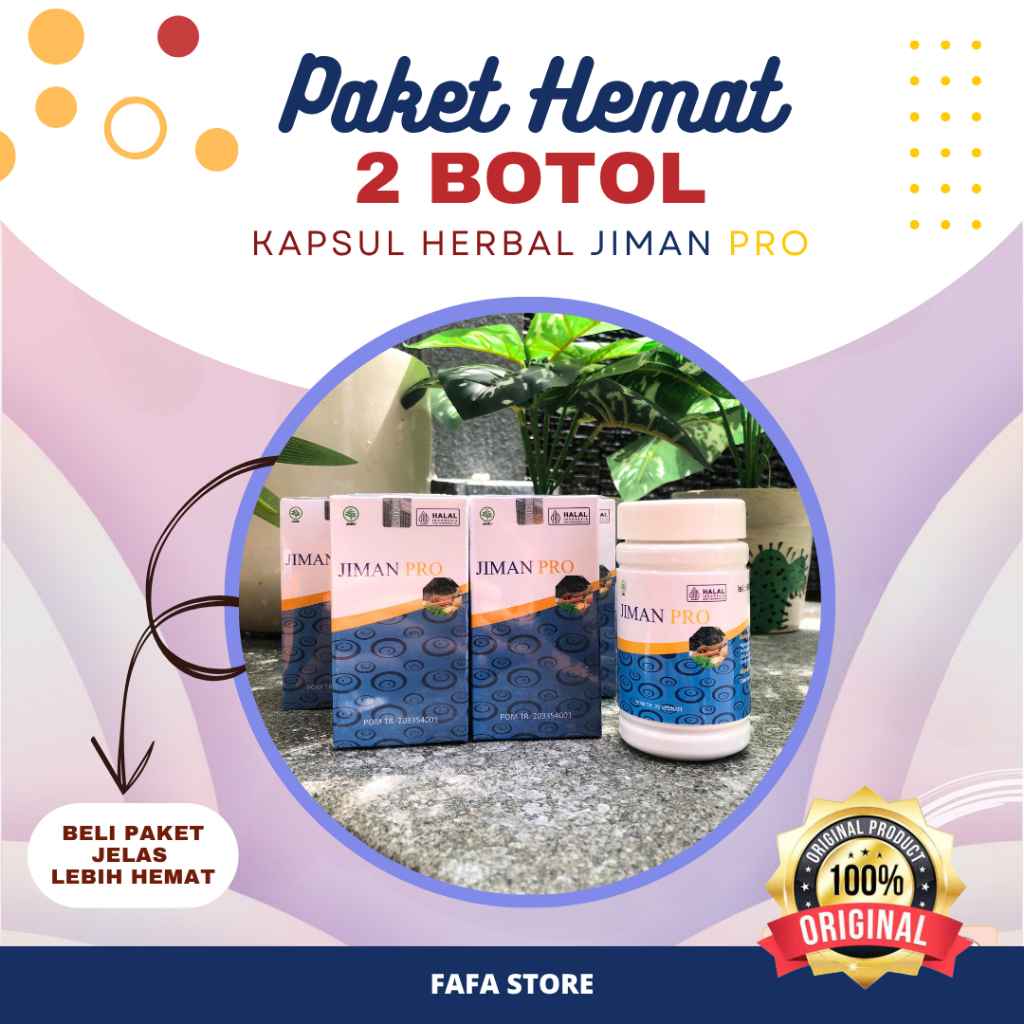 HEMAT HERBAL JIMAN Paket Hemat 2 Botol Herbal Jiman Pro Kapsul Suplemen Tradisional