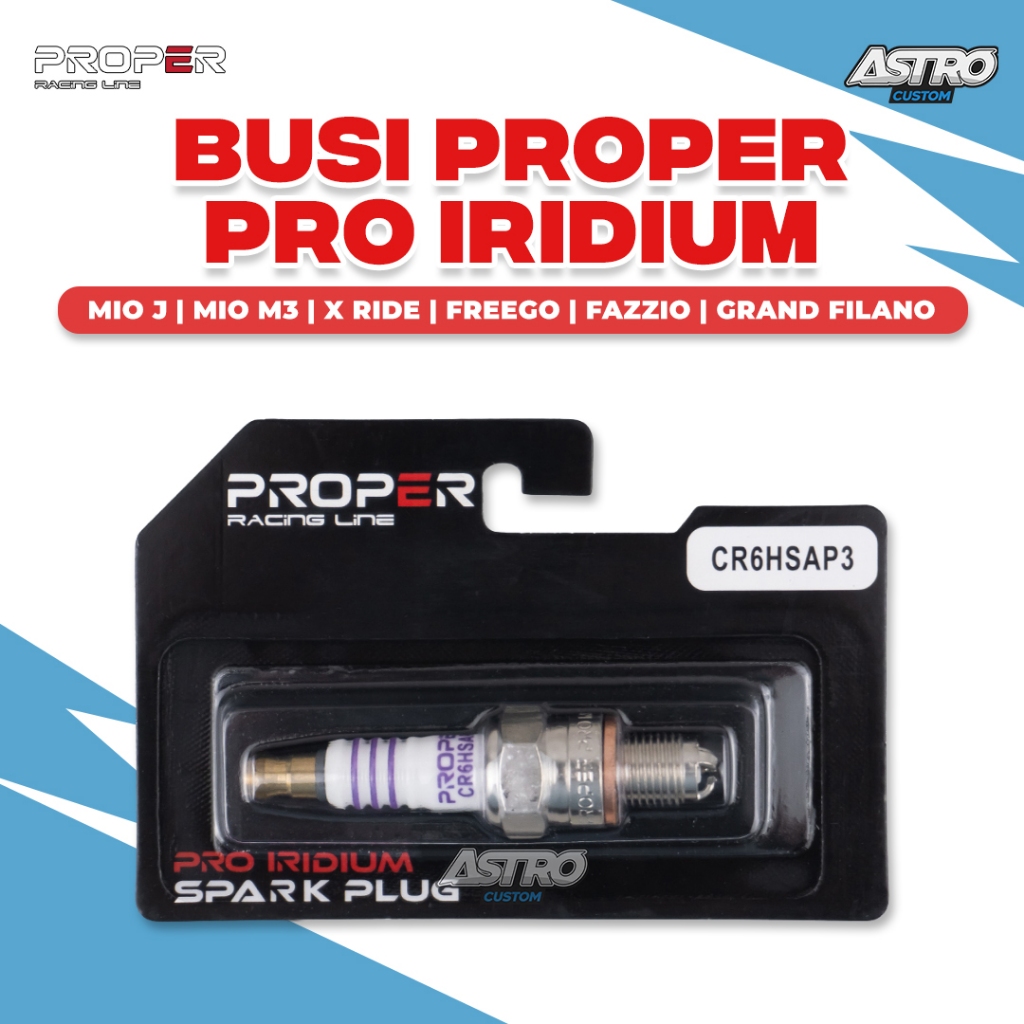 Busi Proper Mio J M3 GT Soul Smile X-Ride FIno 115 125  Jupiter Z Spin Smash Pro Iridium Sprak Plug