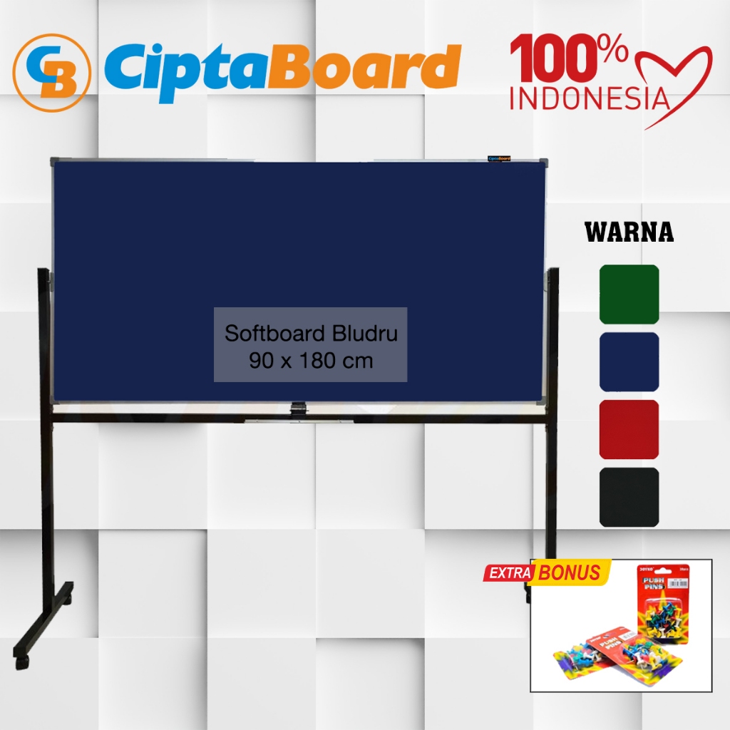 

Softboard / Cork Pin Board / Papan Mading Stand Cipta / Bludru 90 x 180 cm