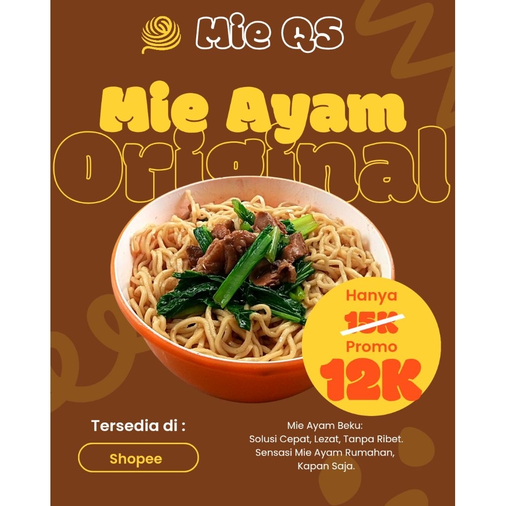 

Mie Ayam QS Beku Original Bakmi Ayam Frozen