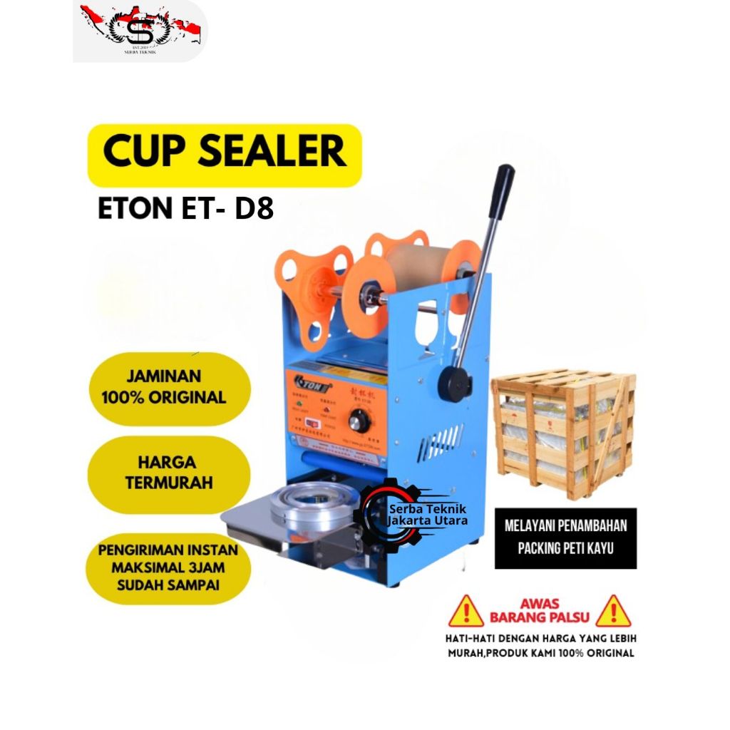 ALAT PRES GELAS PLASTIK ETON D8 CUP SEALER