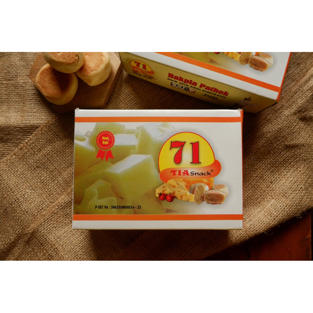 

BAKPIA KERING 71 TIA SNACK RASA KEJU / COKLAT / DURIAN