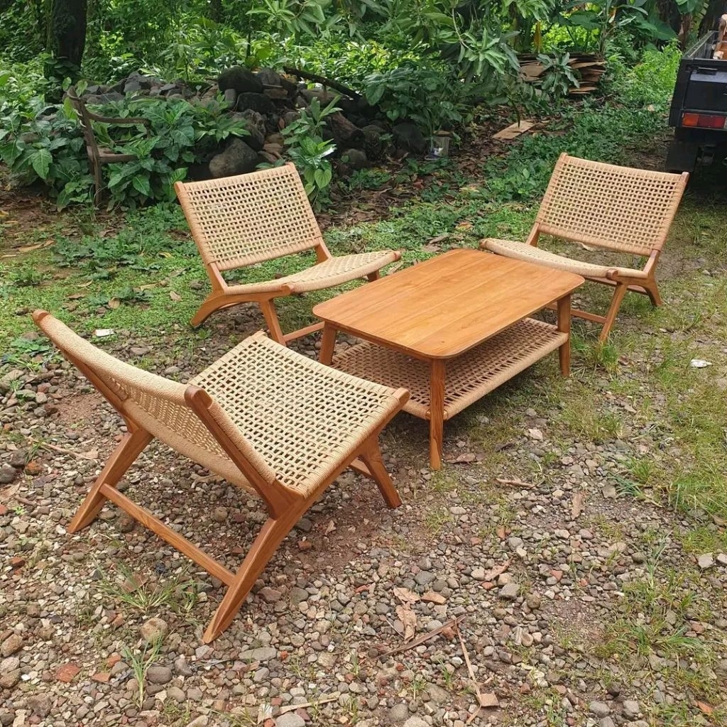 Kursi Taman Park Bench Kayu Jati Solid