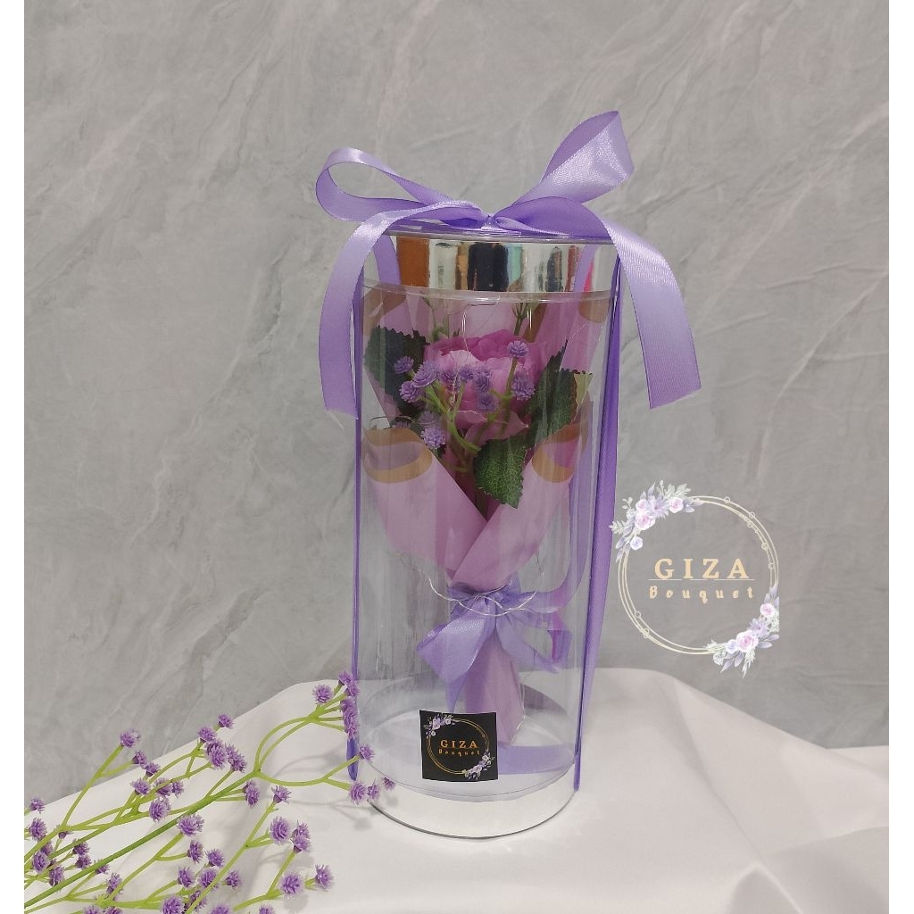 Buket bunga tabung / buket mawar tabung mika / buket bunga mini tabung/buket mawar plastik tabung mi