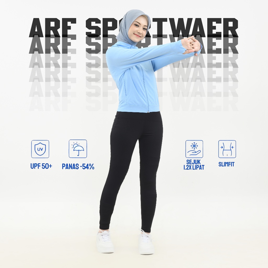 Jaket Olahraga Wanita Parasut & Anti UV Slimfit Lengan Panjang - Jaket Sport Running