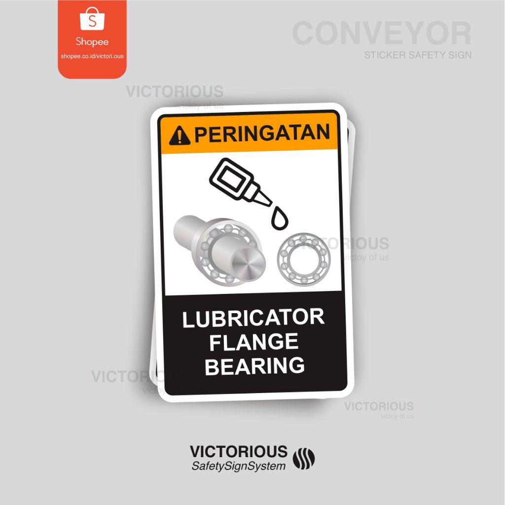 

Sticker Safety Sign K3 Peringatan Lubricator Flange Bearing