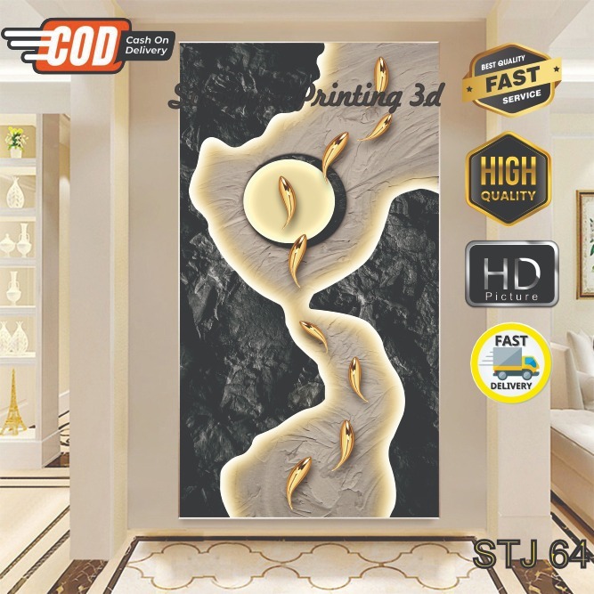 Wallpaper Stiker Dinding Ikan Koi 3d Terlaris, Stiker Ikan Koi Untuk Ruang Tamu , Stiker Ikan Koi 3d