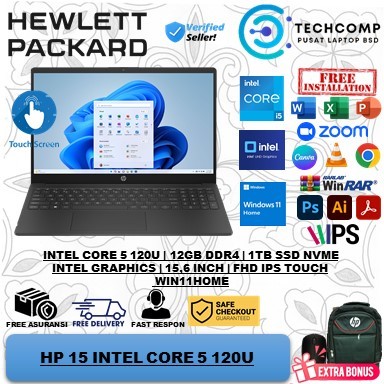 Laptop Baru HP 15 Intel Core i5 1335U Ram 16GB 512GB SSD FHD Windows 11 Home Terbaru