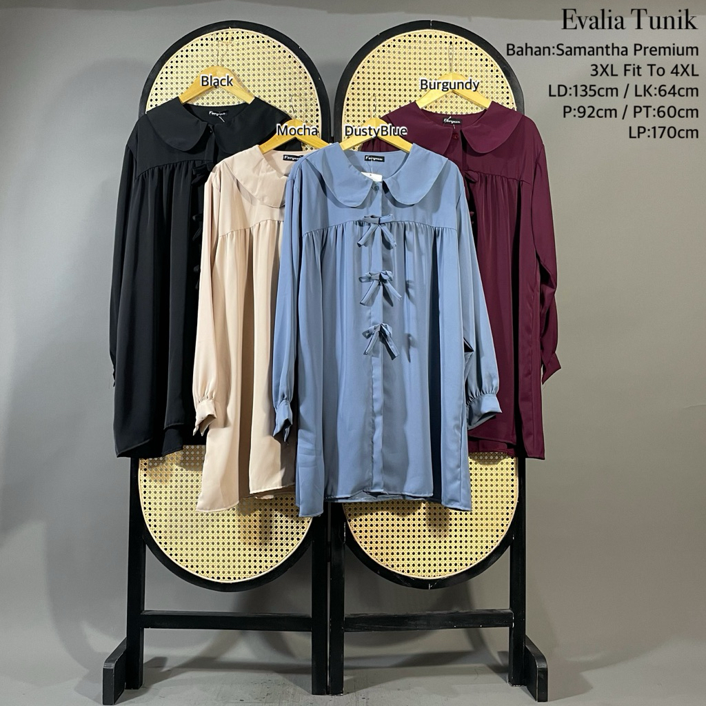 Evalia Tunik(LD:135cm) Baju jumbo wanita - baju big size wanita - foryasa