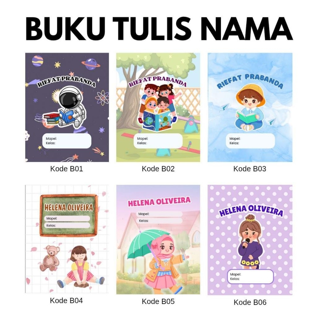 

[CUSTOM] Buku Tulis Sekolah Custom Nama