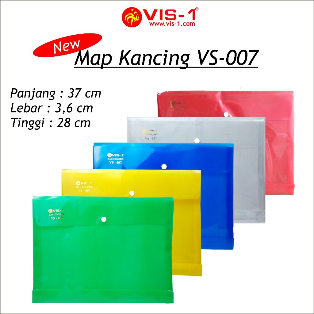 

Map Kancing Ukuran Folio Merek Vis-1 007 ISI 12PCS