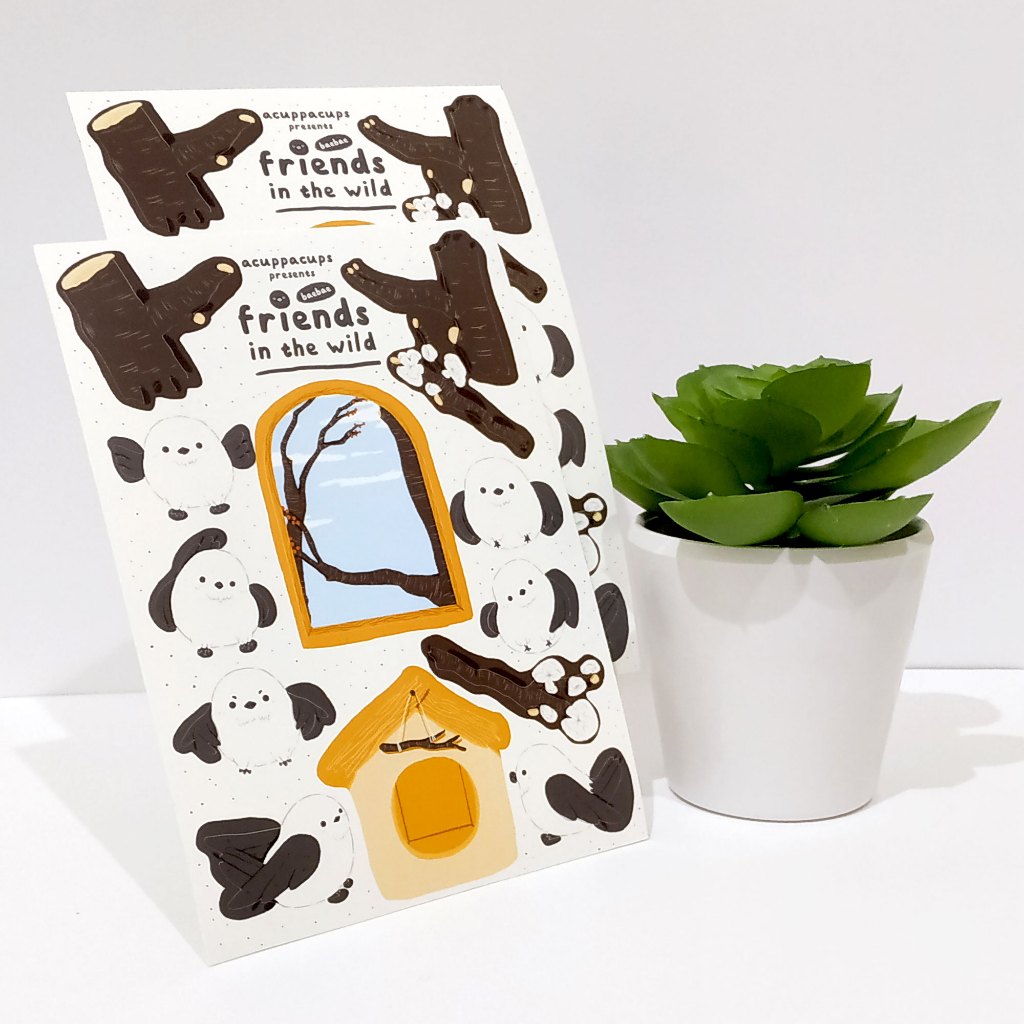 

Friends in the Wild Series Baebae Bird Animal Sticker Sheets | acuppacups