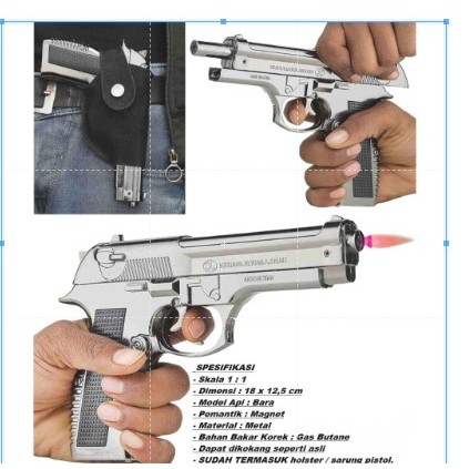 pistol korek api besi kokang