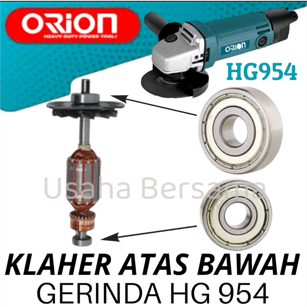 KLAHER SET ATAS BAWAH GERINDA ORION HG 954 BEARING SET ATAS BAWAH GERINDA HG954 ORION