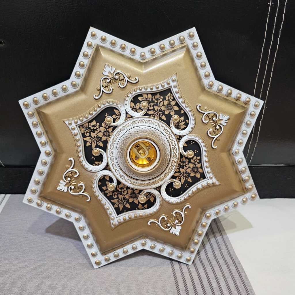 Fiting Hias Plafon gypsum 30 cm Ornamen Plafon Gypsum PVC/GRC Fiting Dekorasi Plafon / Ornamen PVC