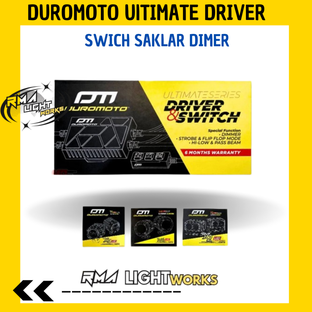 Duromoto Ultimate Driver Switch Saklar Dimmer Strobe Flip Flop Lampu Foglamp LED Motor Mobil