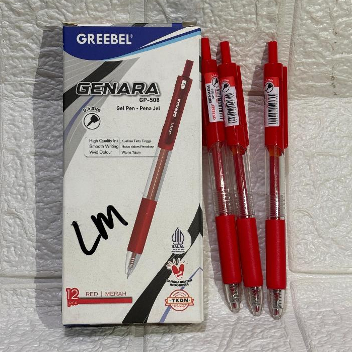 

Pena Tinta Merah GREEBEL GENARA 0,5 mm GP-508 1 Kotak Isi 12 Pena