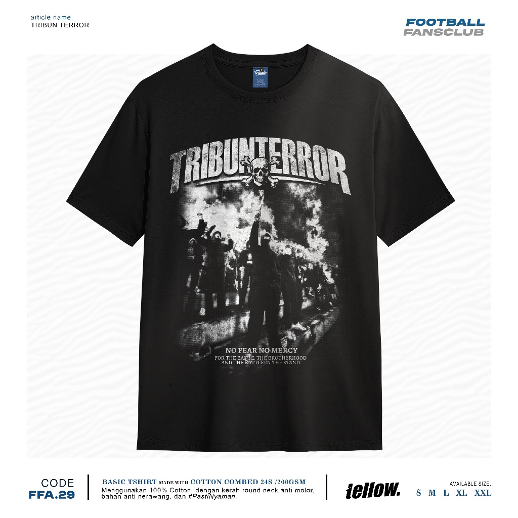 Kaos Casual Football Tribun Terror - Basic Tshirt Hitam