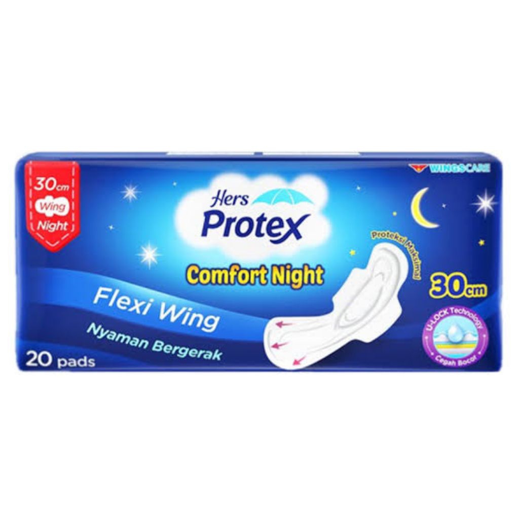 Hers Protex Pembalut Wanita Wing Malam 30 cm 20 Pads