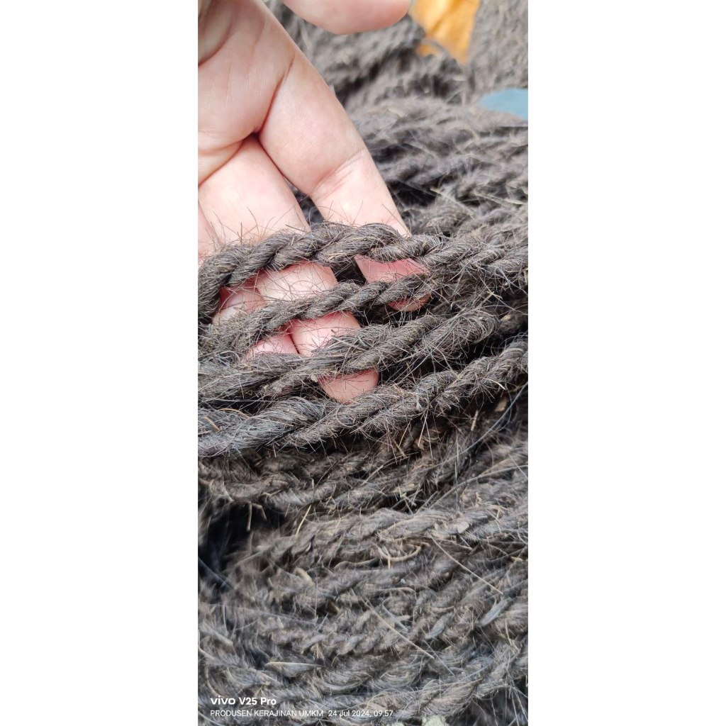 20 Meter Tali ijuk tali bambu hitam untuk gazebo taman ikat bambu