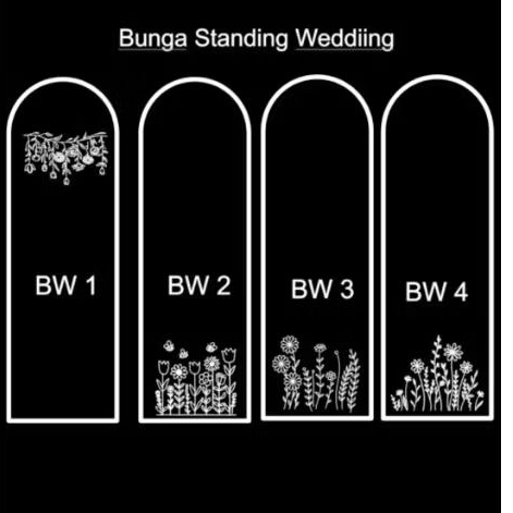 Dekorasi bunga stiker bunga bunga cermin wedding