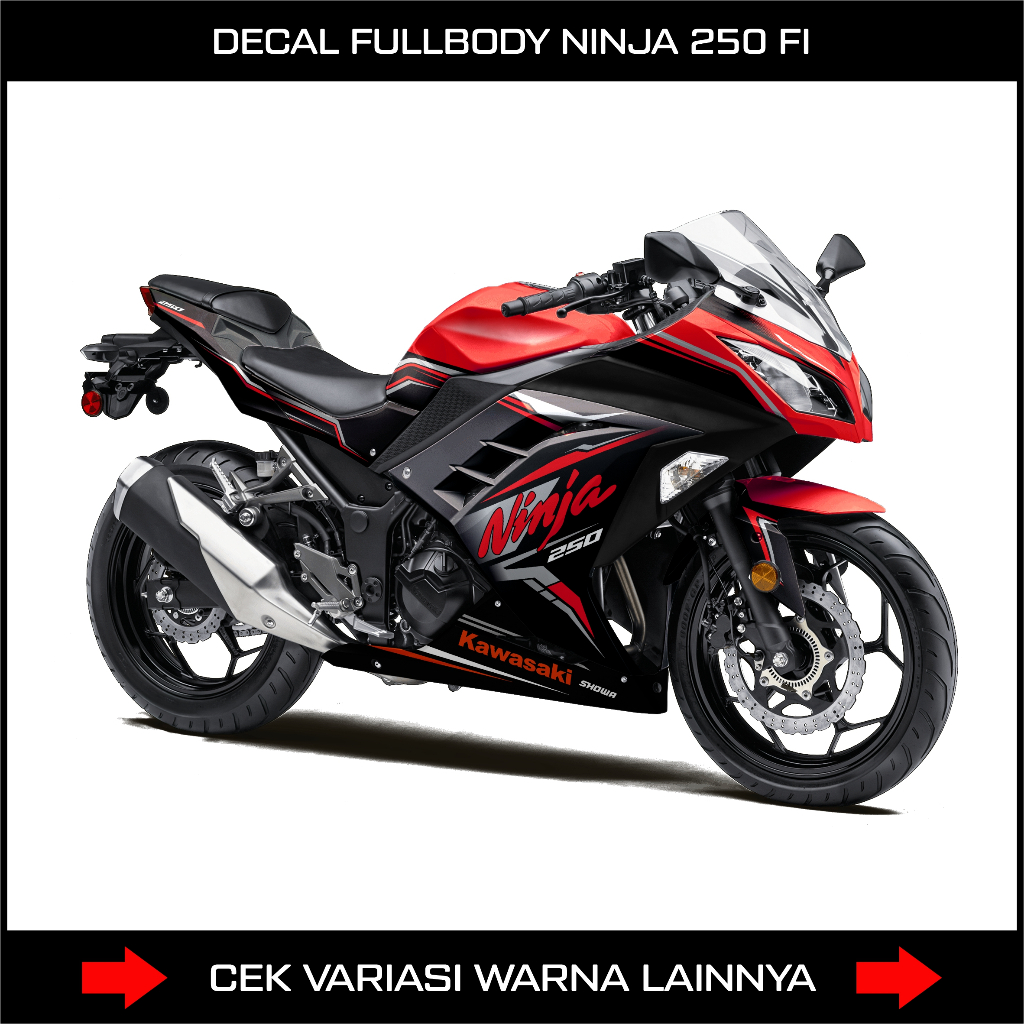 Decal Stiker Ninja Fi 250 Full Body Livery Rainbow /  Sticker Variasi Kawasaki Ninja 250 Fi Old