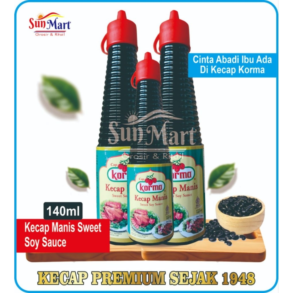 

KECAP MANIS Cap KORMA 3 pcs x 140 ml botol plastik