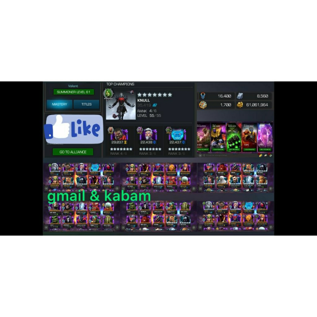 Akun Marvel Contest Of Champions (mcoc) Max