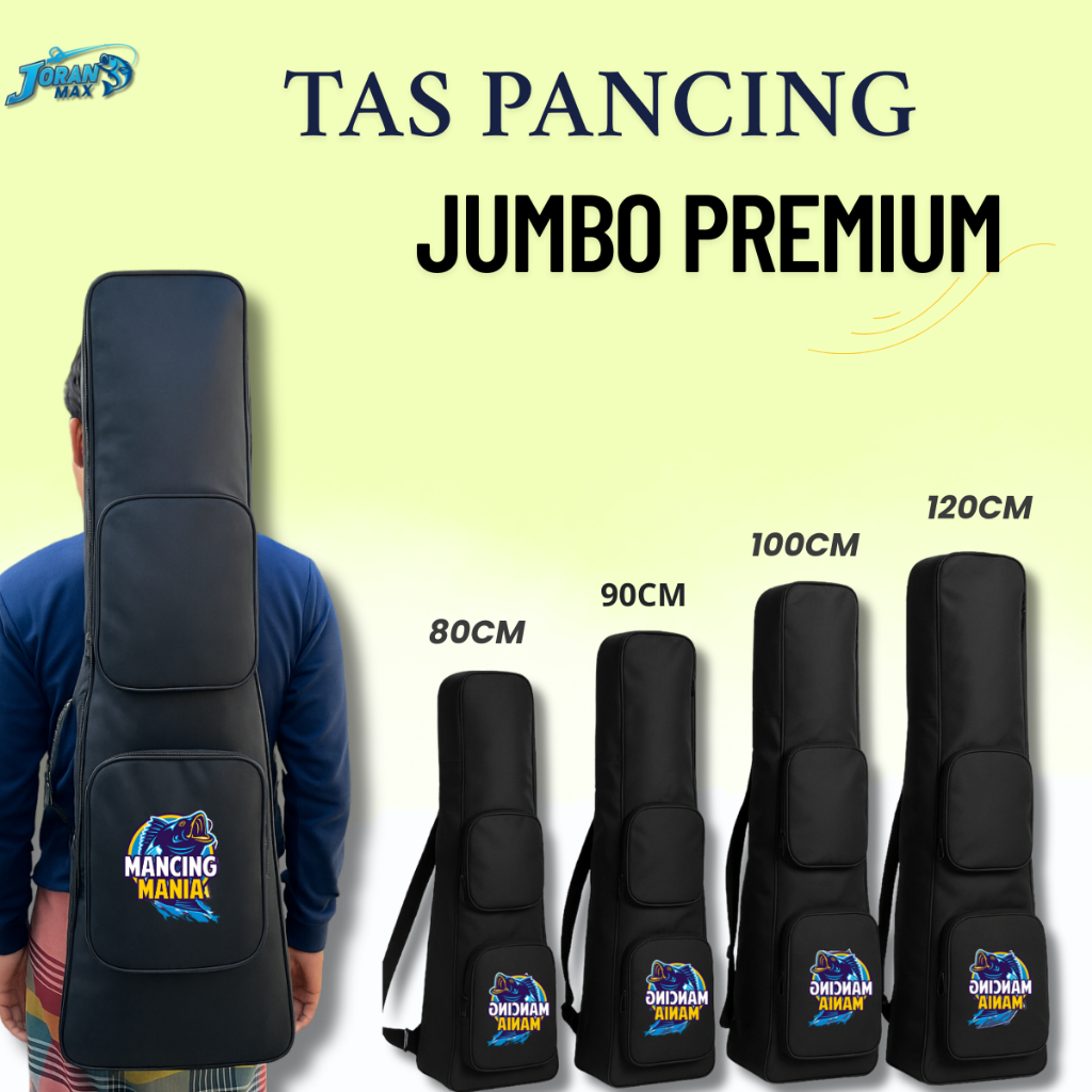 Tas Mancing Waterproof Bahan Tebal – Ransel Gendong 80cm - 120cm untuk Joran & Alat Pancing