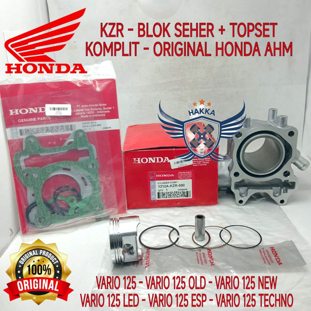 KZR ORIGINAL BLOK SEHER + TOPSET HONDA VARIO 125, ORIGINAL BLOK SEHER HONDA VARIO 125 OLD, ORIGINAL 