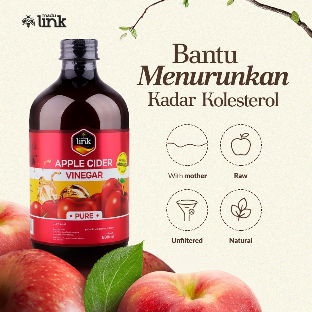 

LINK - Cuka Apel Pure 500ml Premium membantu mengatasi masalah kolesterol Asam Urat Hipertensi