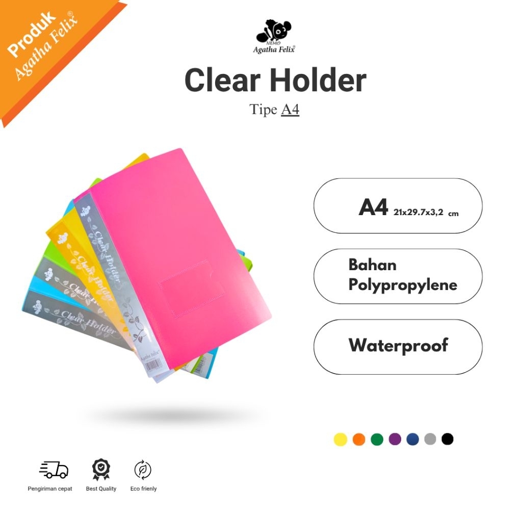 

Clear Holder A4 40 Pocket FELIX | Dokumen Keeper Felix A4 isi Pocket ( 40 lembar)