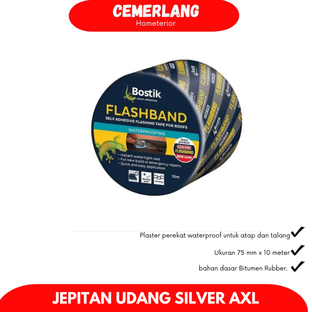 Flashband Anti Bocor / Solasi Anti Bocor / Lakban Aspal Talang Per Meter