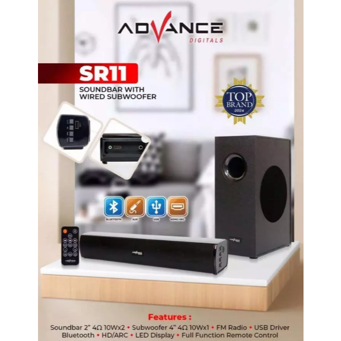 ADVANCE SOUNDBAR WITH WIRED SUBWOOFER SR 11