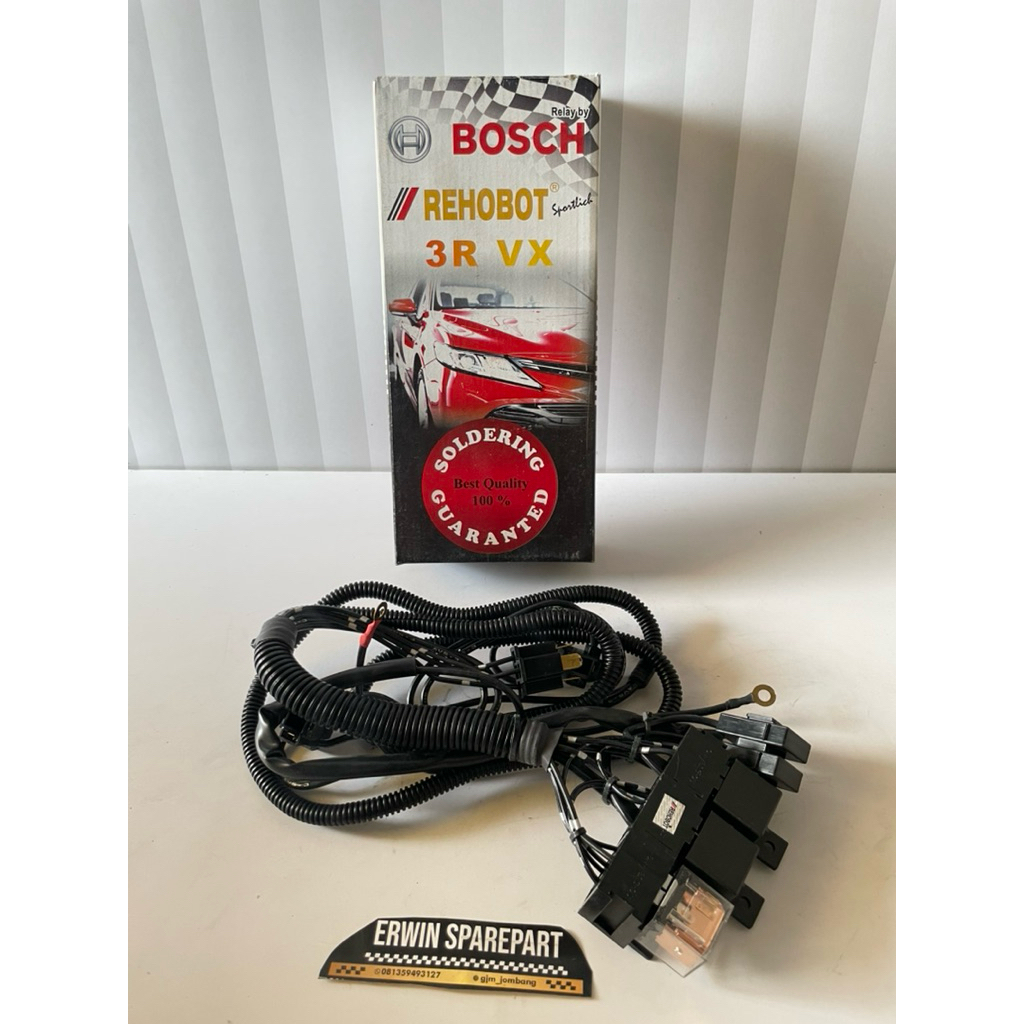 KABEL SET 3 RELAY LAMPU MOBIL AVANZA XENIA YARIS ORIGINAL BOSCH REHOBOT