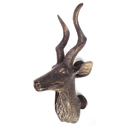 11-3/4" Gebyok Handle Pintu Jati Kuningan Asli- Kijang Tanduk Spiral