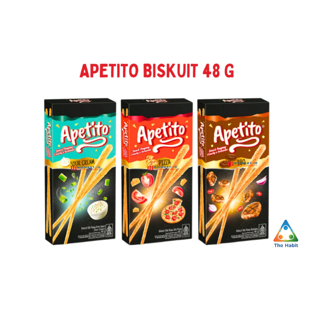 

(The Habit) Apetito Biscuit stick biskuit BBQ Pizza Sour cream 48g