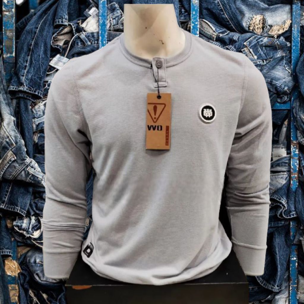 KAOS KERAH WATCHOUT JEANS LENGAN PANJANG KUALITAS PREMIUM QUALITY TERBARU