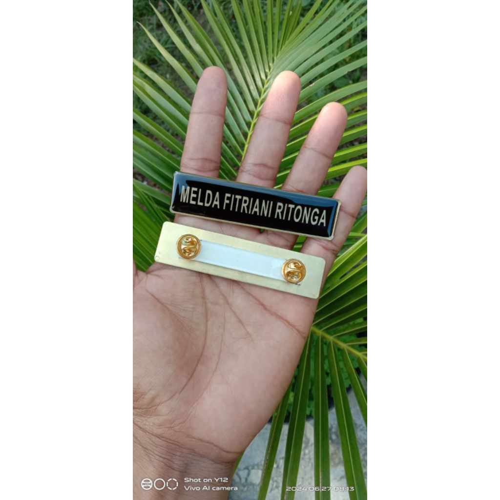 

Nama Dada/ Nametag kuningan Paku Kupu-kupu