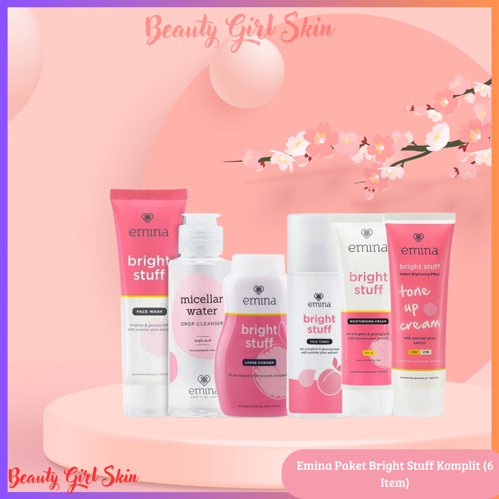 Beauty - 6in1 Paket Komplit Emina Bright Stuff Siang dan Malam - Paket Emina Bright Stuff