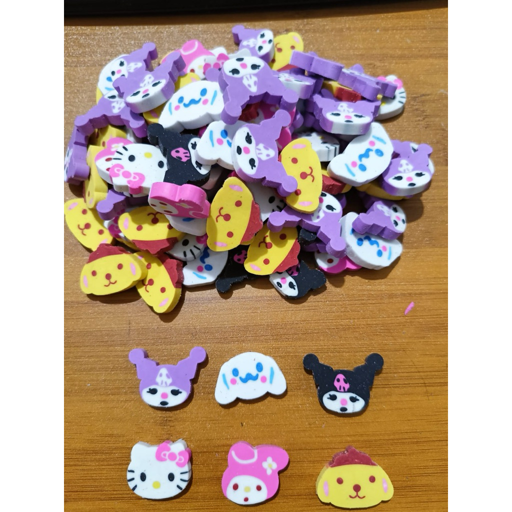 

100 pcs mix penghapusan besar motif lucu