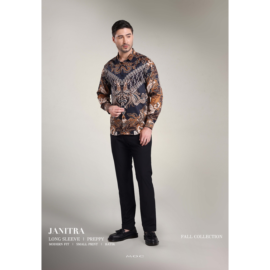 MOC Kemeja Batik Lengan Panjang Pria JANITRA-BROWN