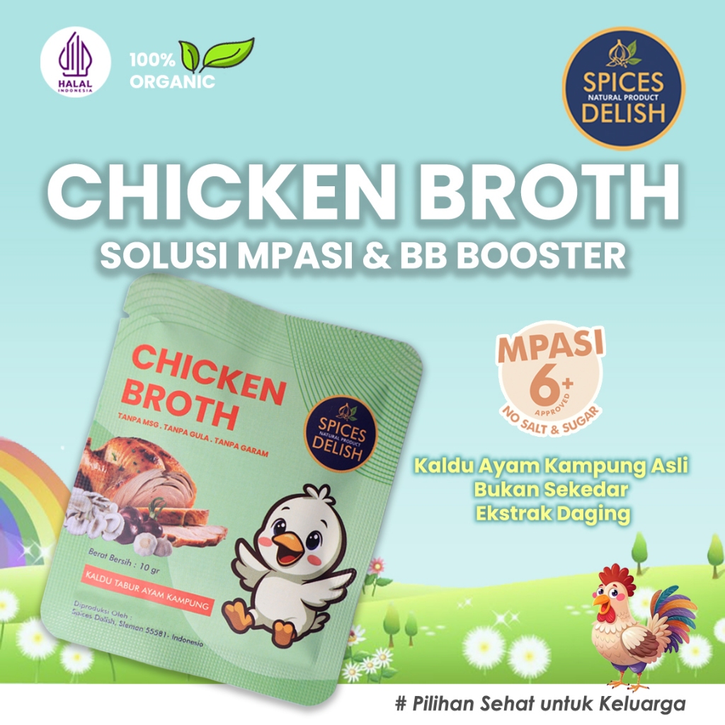 

Spices Delish Chicken Broth | Kaldu MPASI | Kaldu Bayi | Kaldu Non MSG | Kaldu Non Garam & Gula