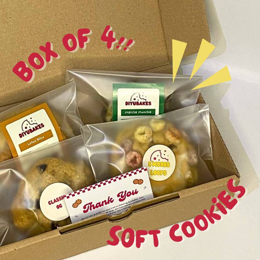

[Box of 4] Soft Baked Cookies by diyubakes