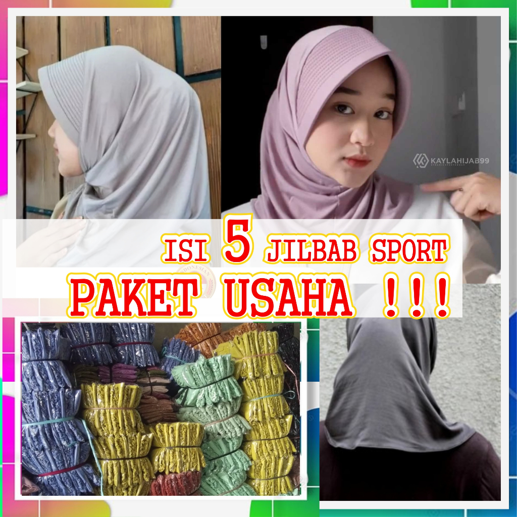 Hijab Bergo PET TEBAL|Bergo Sport|Hijab Instan Pet Besar|Jilbab Instan Olahraga