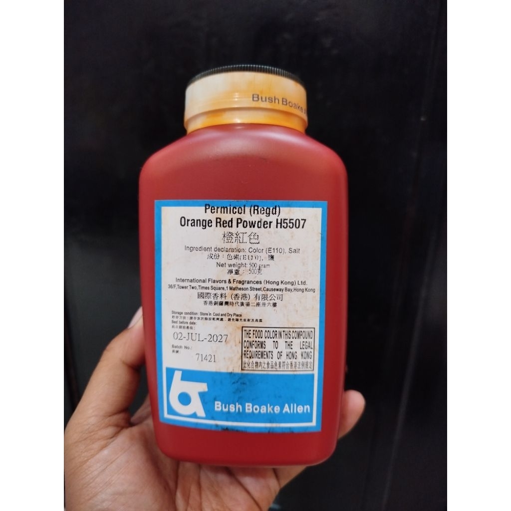 

Permicol Regd Orange Red Powder H5507 Pewarna Makanan Bubuk