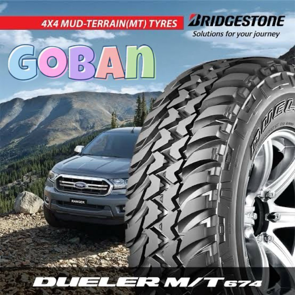 Ban mobil 245/75 r16 Bridgestone Dueler MT ukuran 245 75 16 Dueler 674 M/T 6ply 108Q cocok Strada Tr